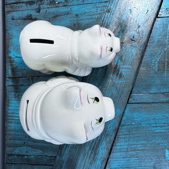 Vintage Pair of Piggy Pig Banks Naughty Humping Piggy Pigs Porking Making Bacon - Picture 5 of 16